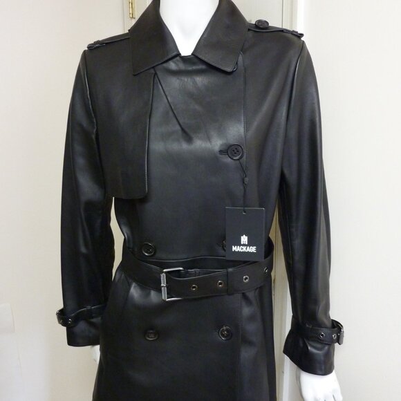 MACKAGE GAEL-V Maxi Leather Trench Coat - Picture 7 of 14